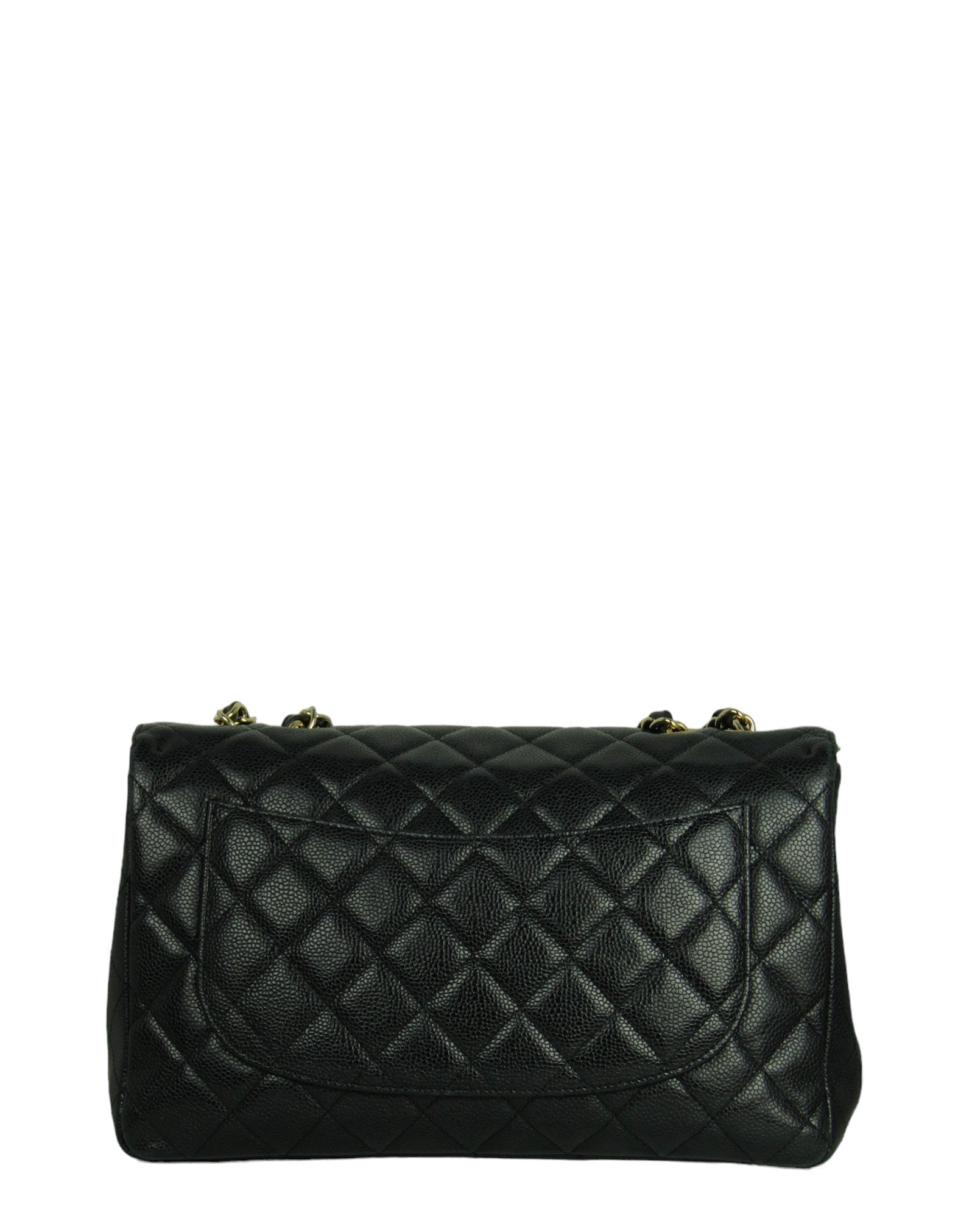 Chanel Black Caviar Leather Single Flap Flap Bag - Rovelle Bags