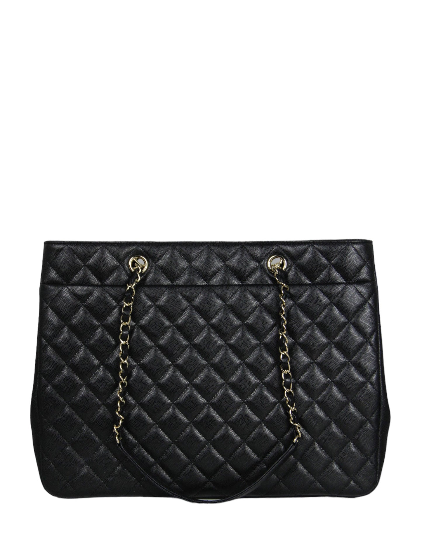 Chanel 2022 Black Caviar Leather Quilted Tote Bag - Rovelle Bags