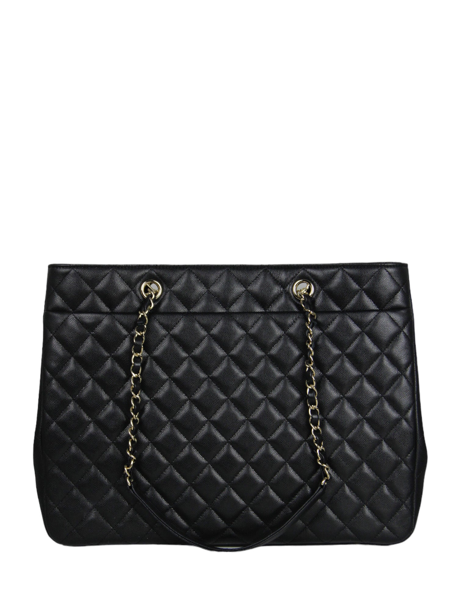 Chanel 2022 Black Caviar Leather Quilted Tote Bag - Rovelle Bags