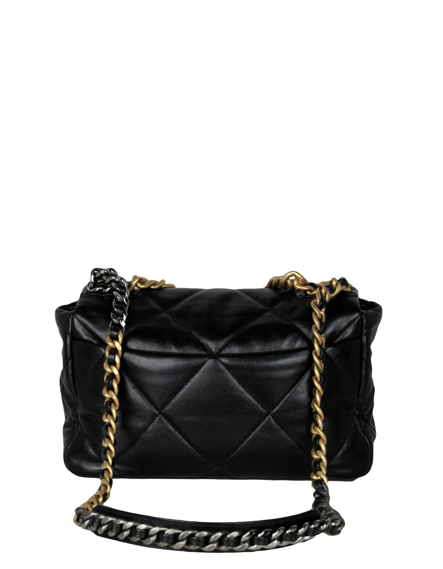 Chanel Black Calfskin Leather Quilted Large Handbag - Rovelle Bags