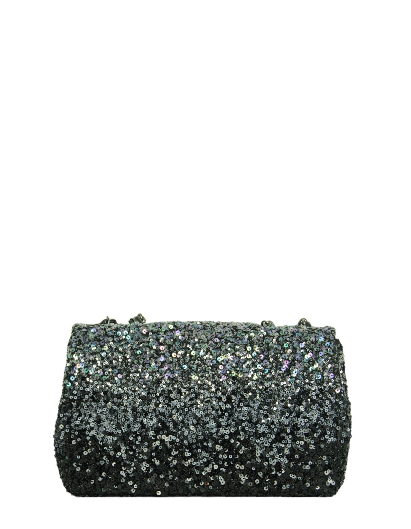 Chanel Black/Silver Ombre Sequin Medium Classic Flap Bag - Rovelle Bags