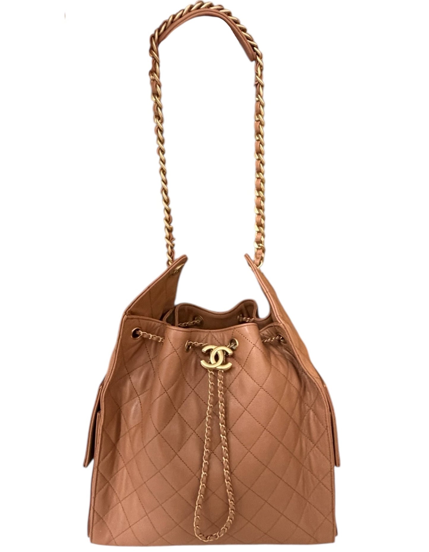 Chanel Brown Leather Medium 25 Hobo Shoulder Bag - Rovelle Bags