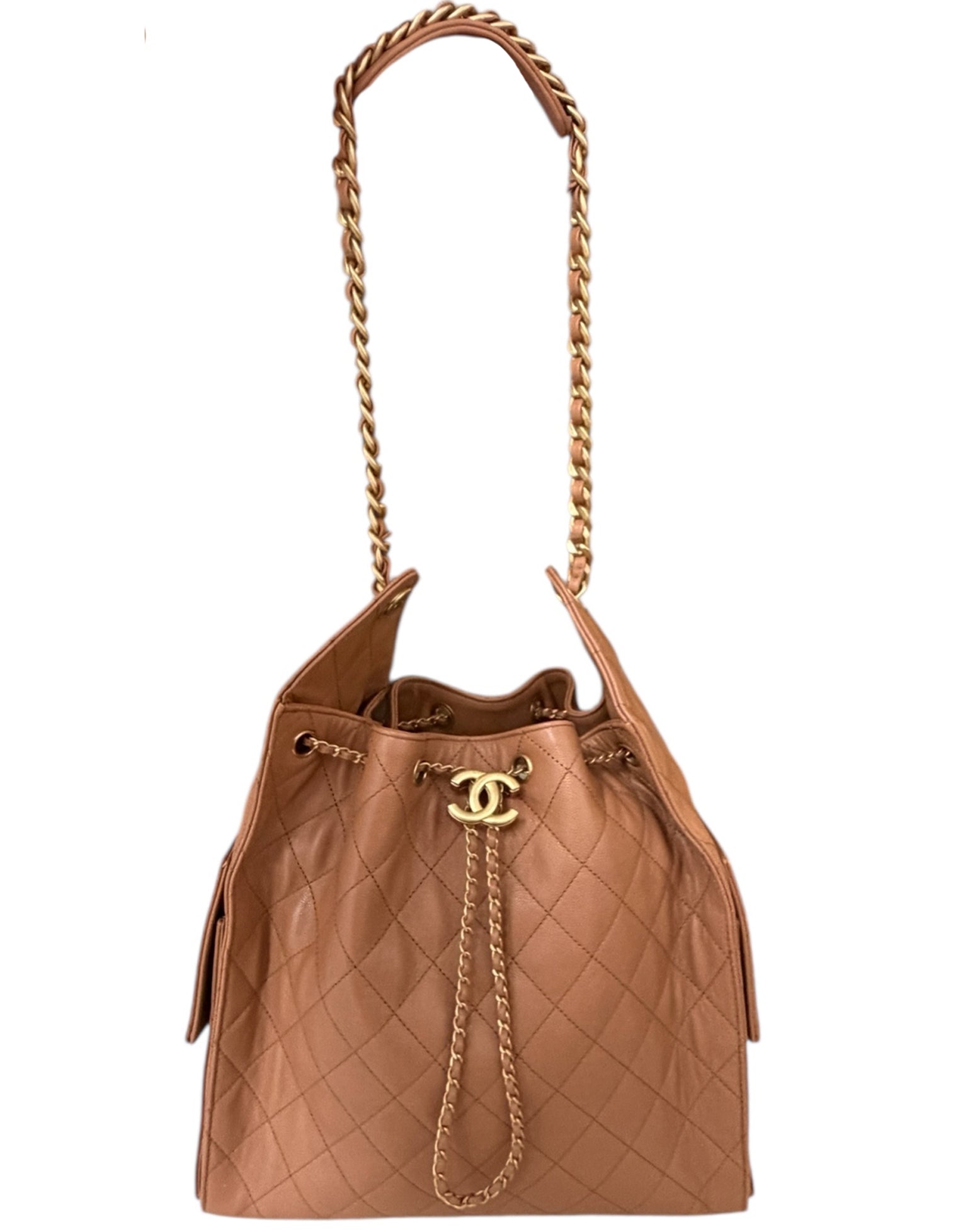Chanel Brown Leather Medium 25 Hobo Shoulder Bag - Rovelle Bags