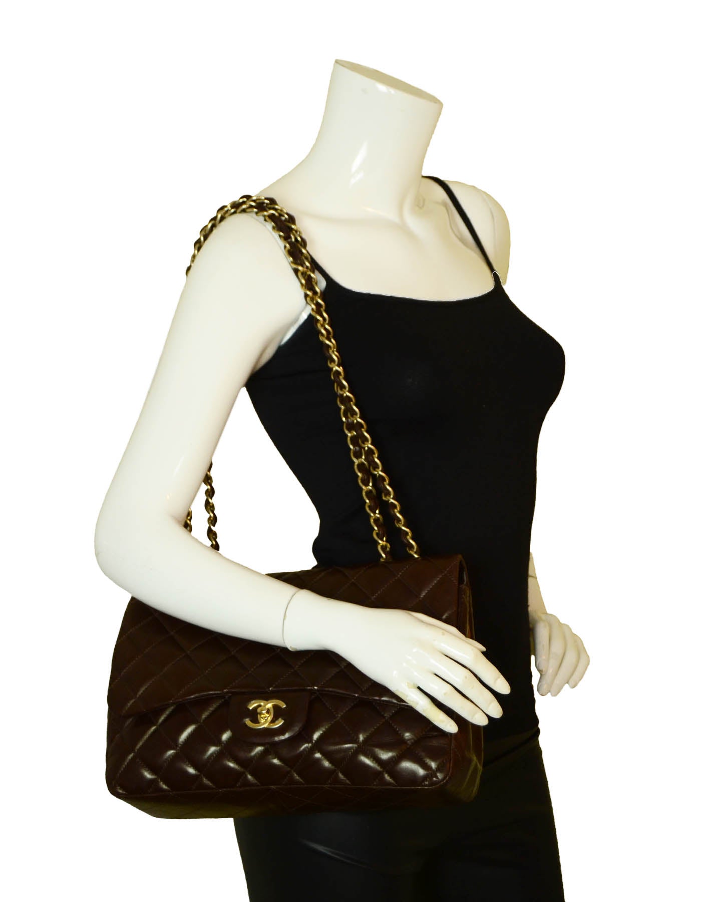 Chanel Brown Lambskin Quilted Single Flap Flap Bag - Rovelle Bags