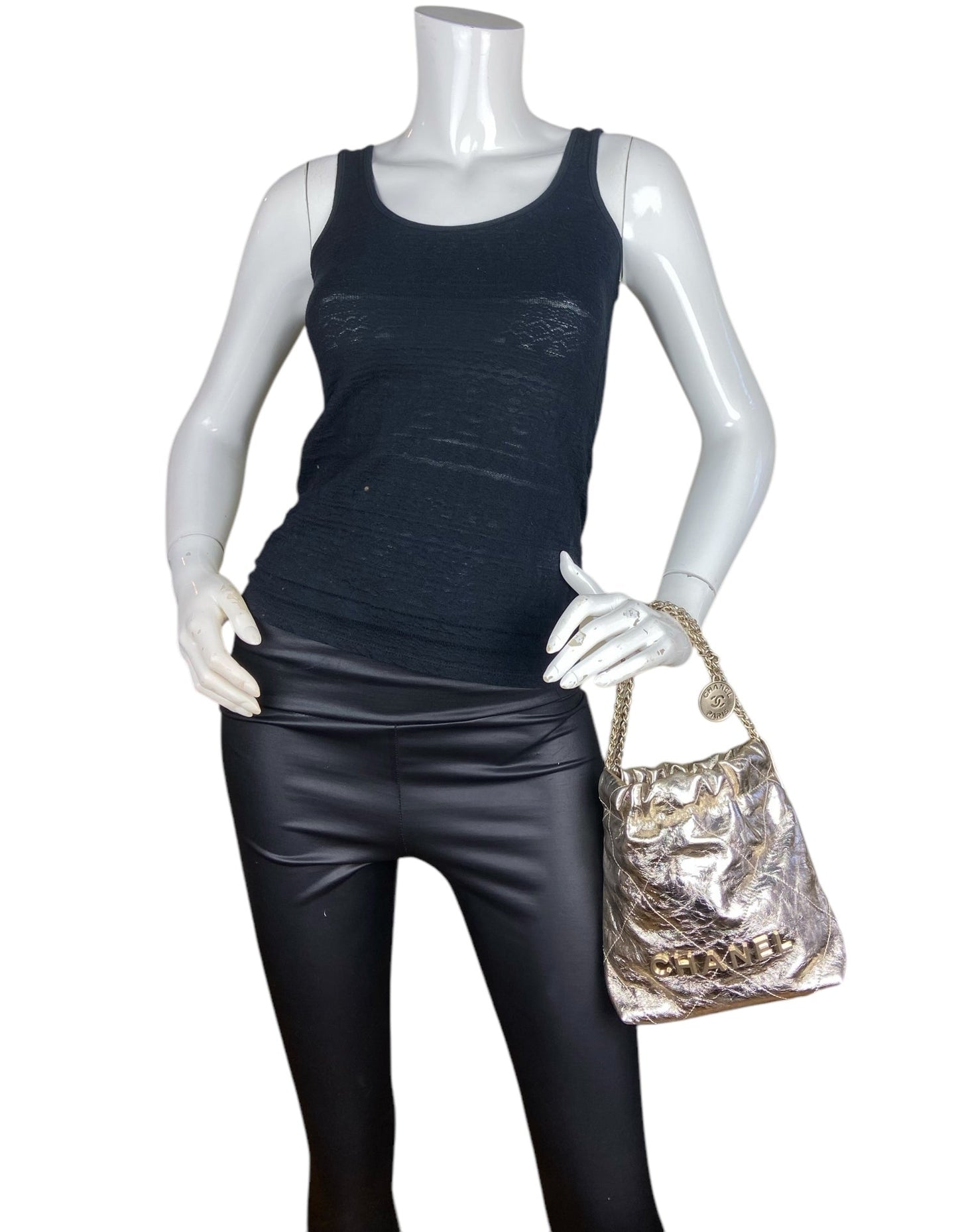 Chanel 2025 Metallic Calfskin Quilted Mini Handbag - Rovelle Bags