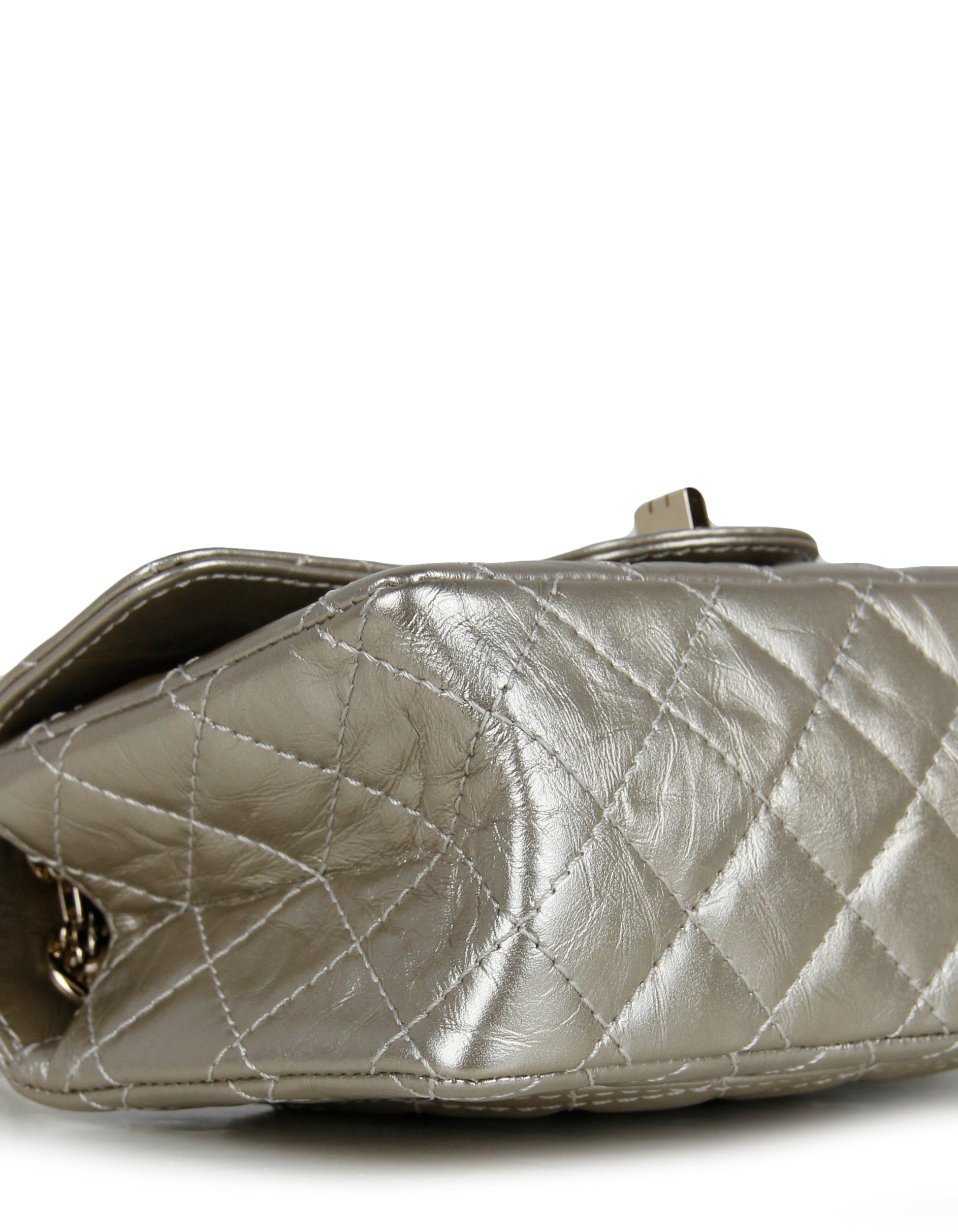 Chanel Metallic Gold Leather 2.55 Mini Flap Bag - Rovelle Bags