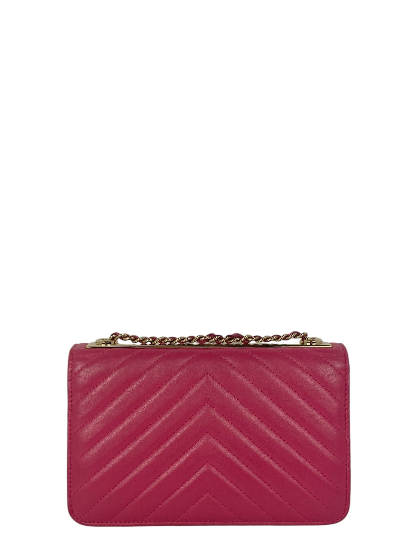 Chanel Pink Chevron Trendy CC WOC Crossbody Bag - Rovelle Bags