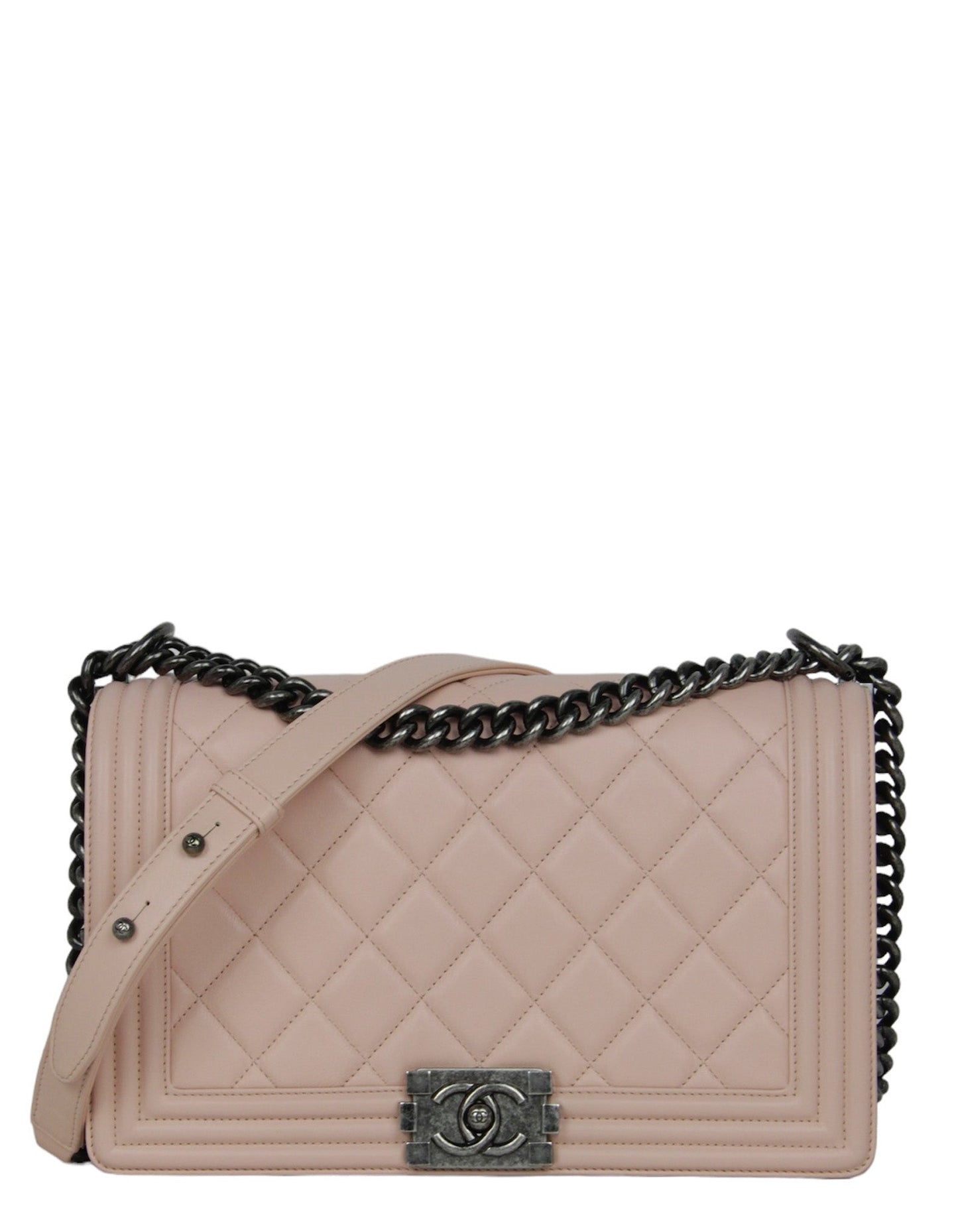 Chanel Pink Lambskin Leather New Medium Handbag - Rovelle Bags