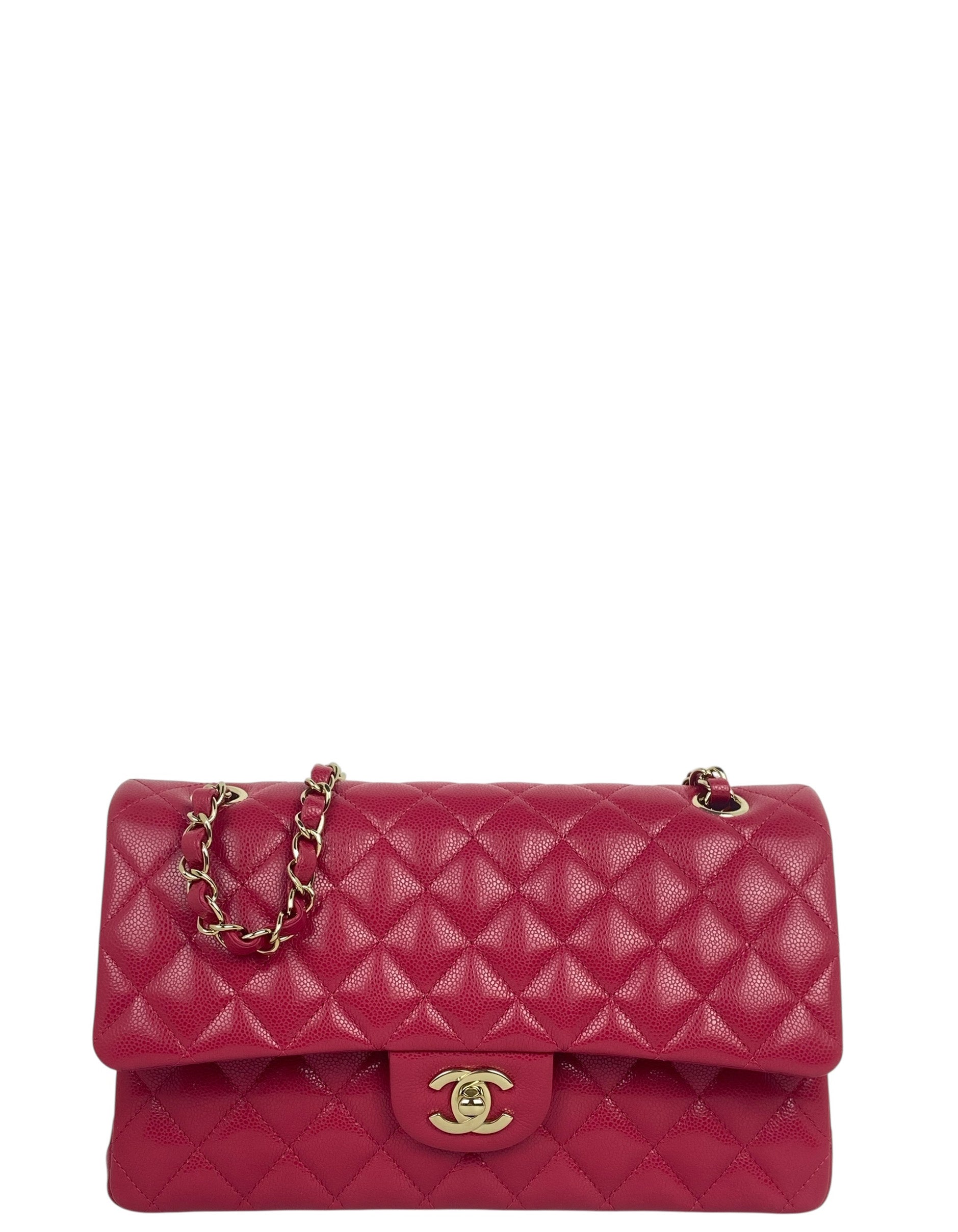 Chanel Red Caviar Medium Double Flap Flap Bag - Rovelle Bags