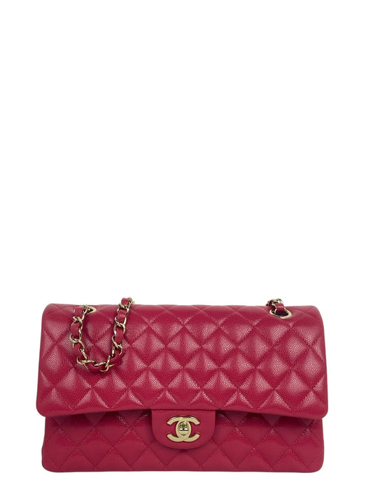 Chanel Red Caviar Medium Double Flap Flap Bag - Rovelle Bags