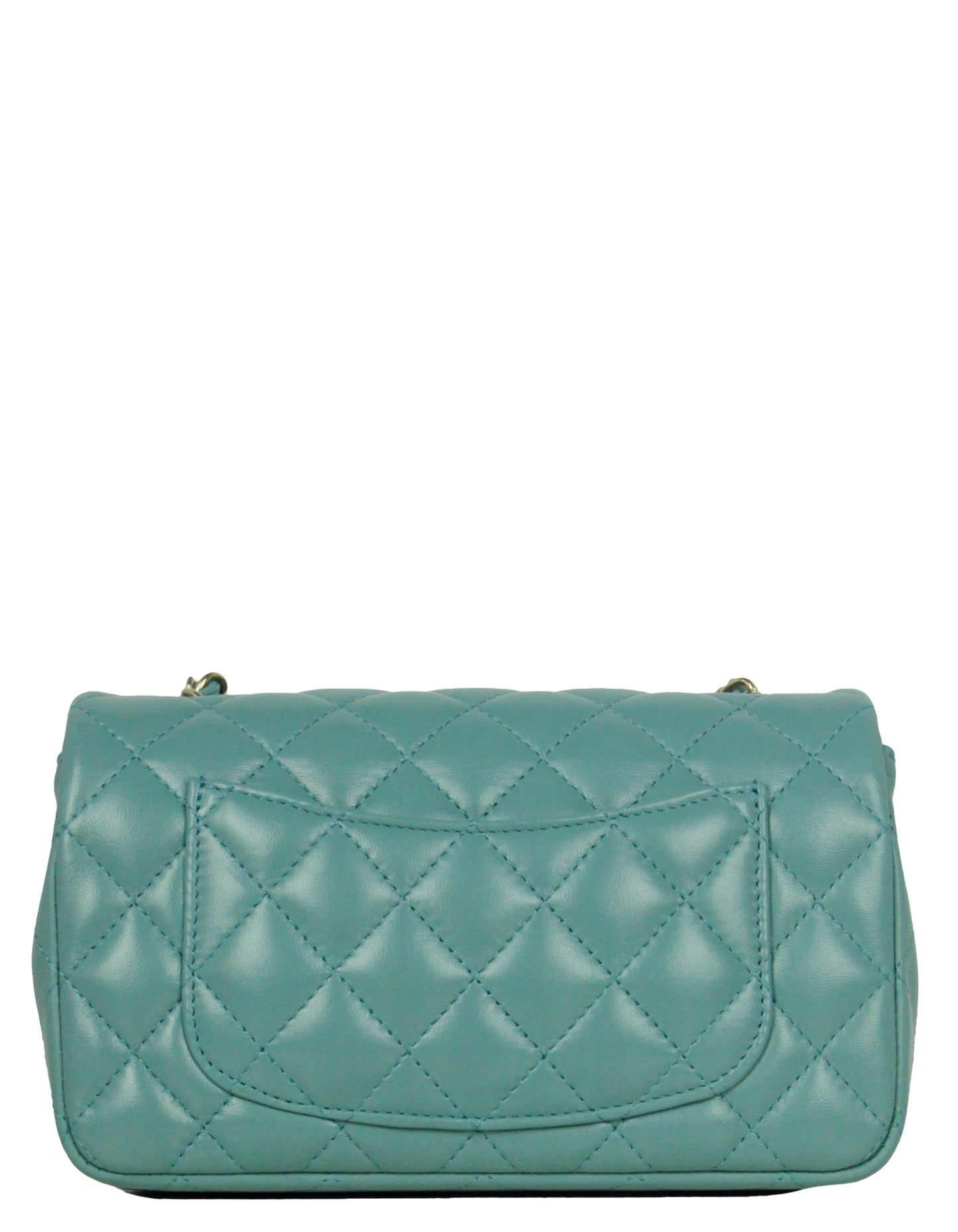 Chanel Seafoam Green Lambskin Quilted Rectangular Flap Bag - Rovelle Bags
