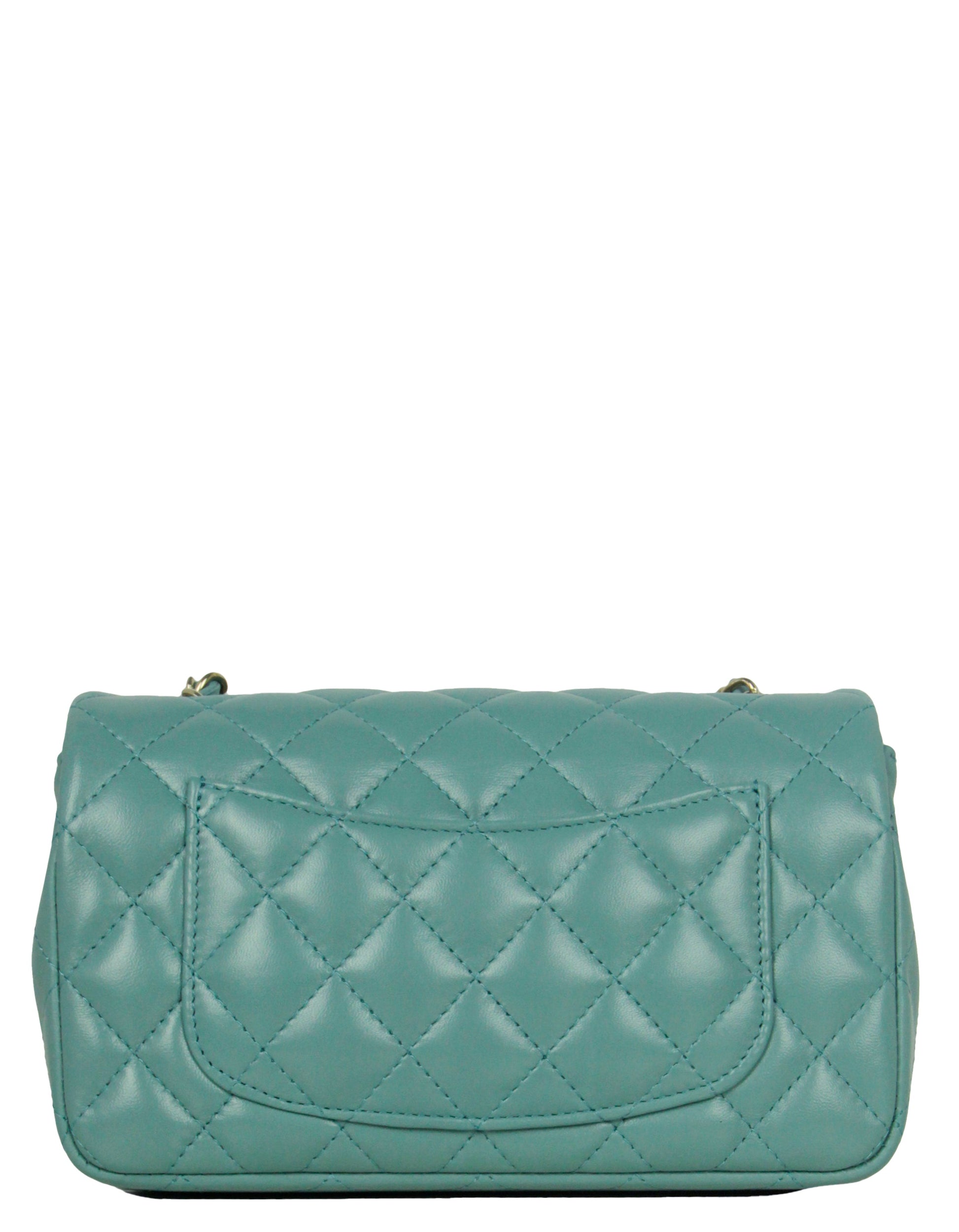 Chanel Seafoam Green Lambskin Quilted Rectangular Flap Bag - Rovelle Bags