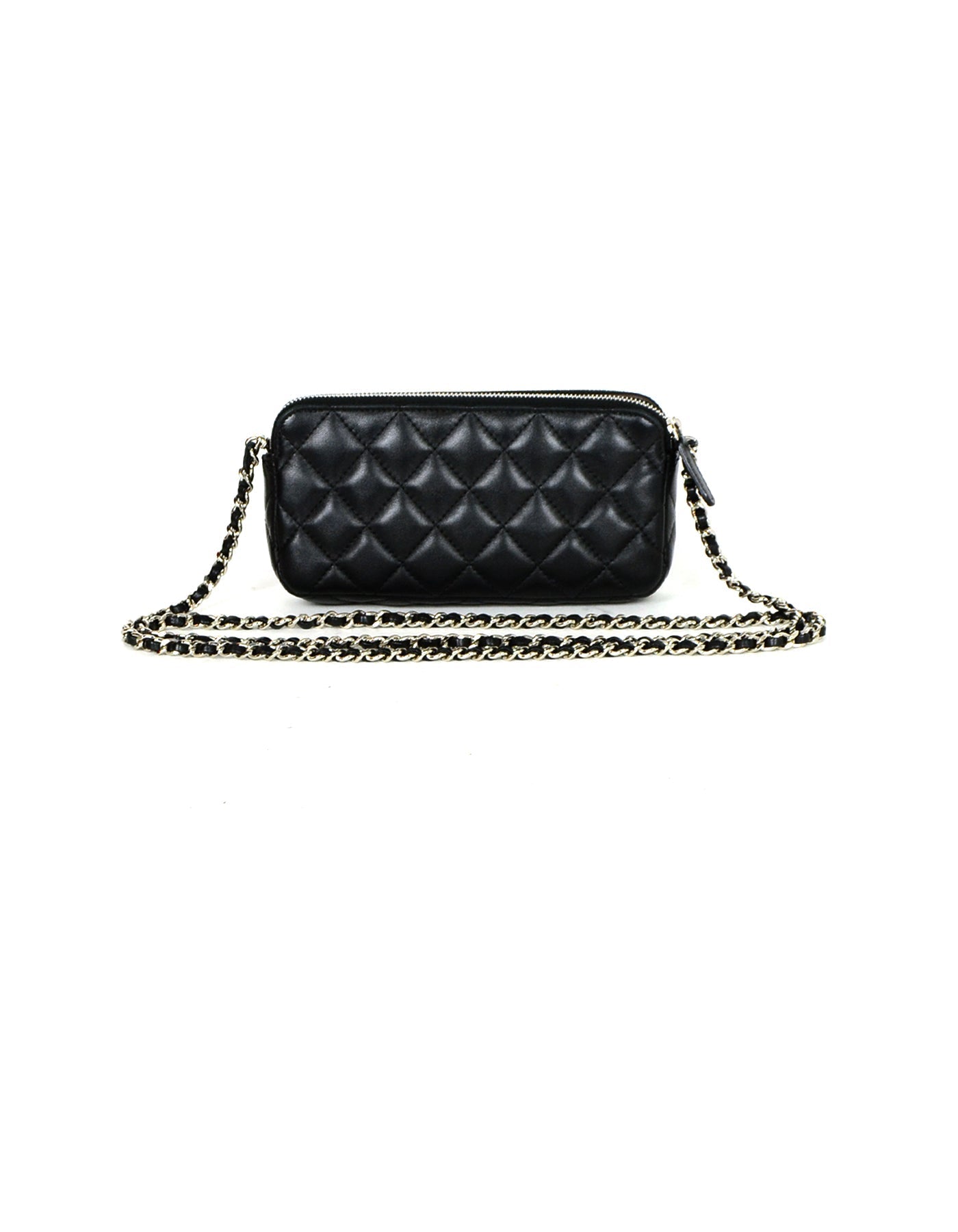 Chanel Black Lambskin Quilted Leather Classic Clutch Bag - Rovelle Bags