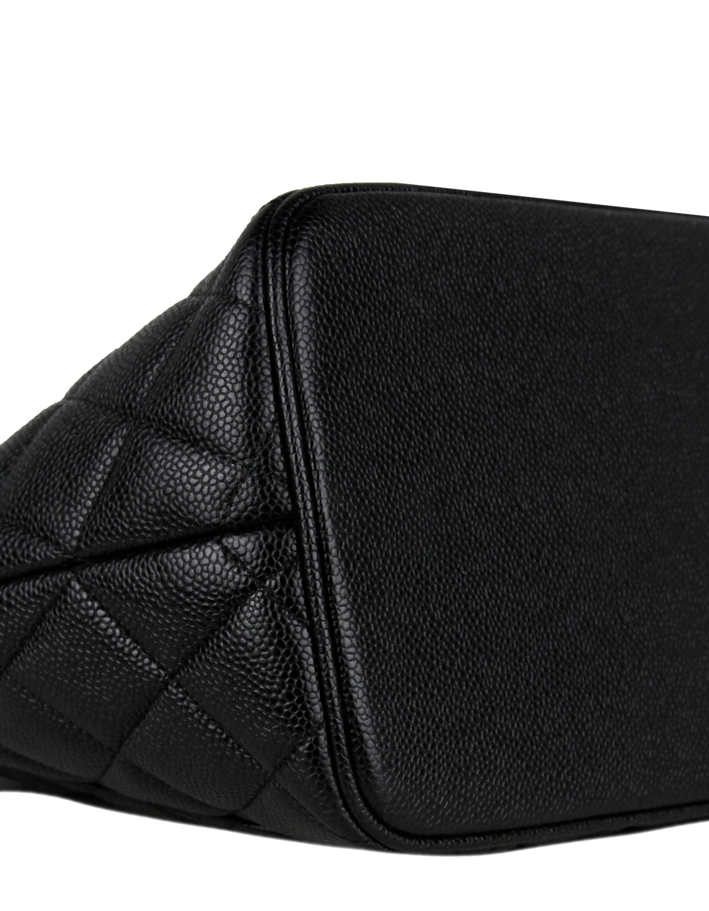 Chanel Black Caviar Leather CC Medallion Tote Bag - Rovelle Bags