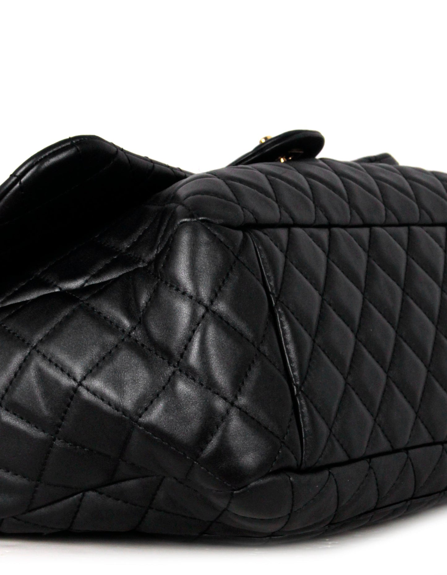 Chanel Black Leather Quilted XXL Airlines Flap Bag - Rovelle Bags