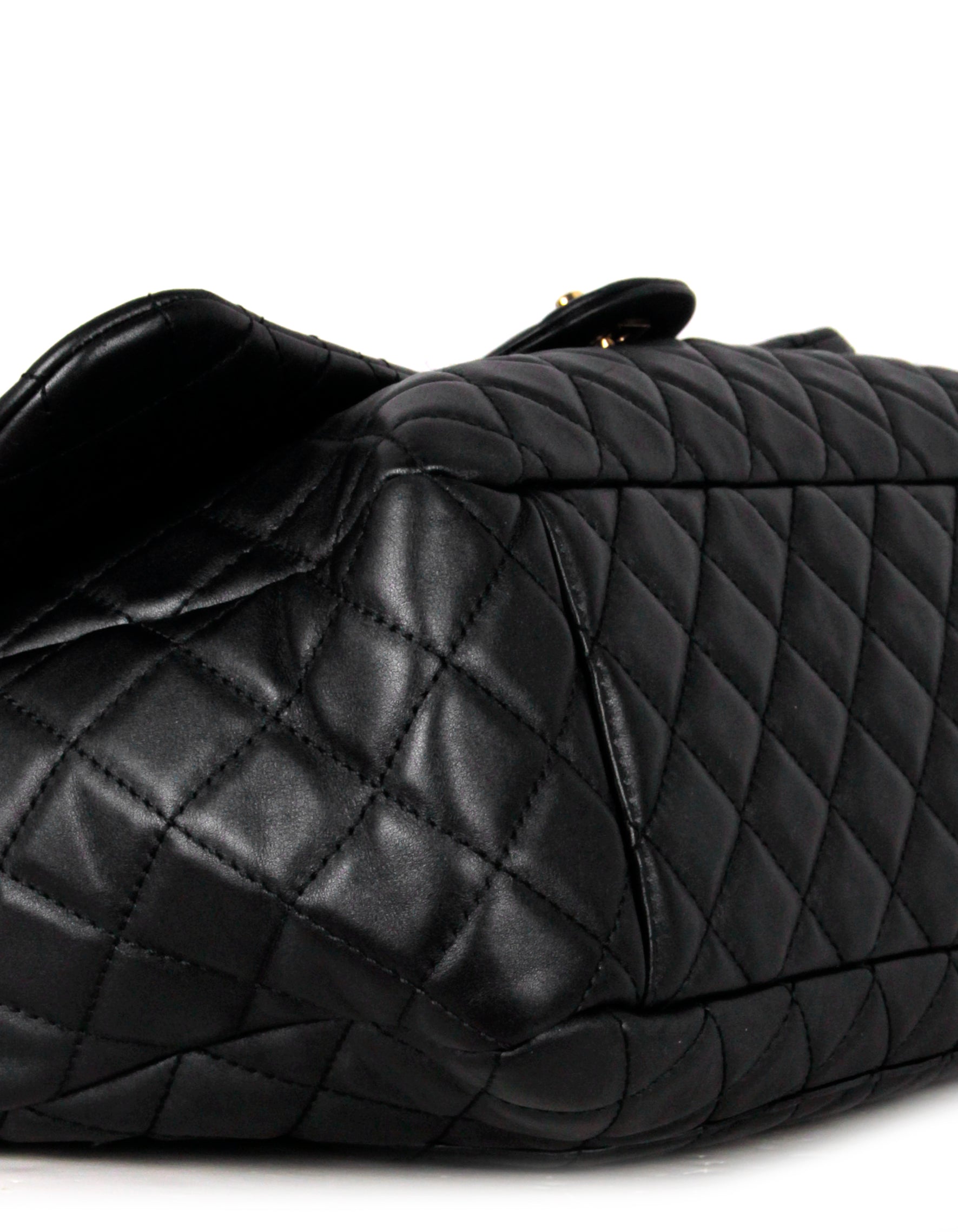 Chanel Black Leather Quilted XXL Airlines Flap Bag - Rovelle Bags