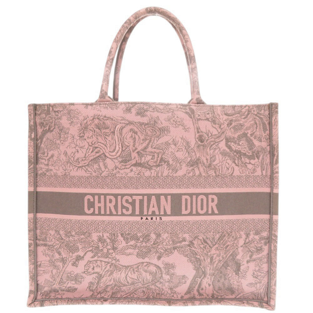 Christian Dior Tote Bag canvas pink book tote large
