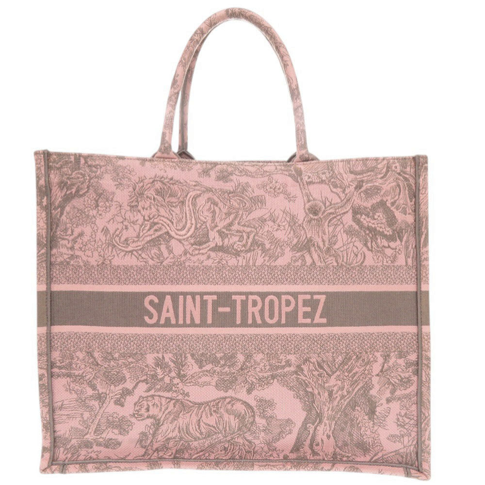 Christian Dior Tote Bag canvas pink book tote large