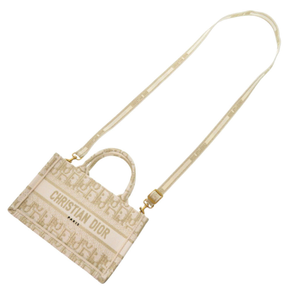 Christian Dior Handbag canvas white oblique book tote mini