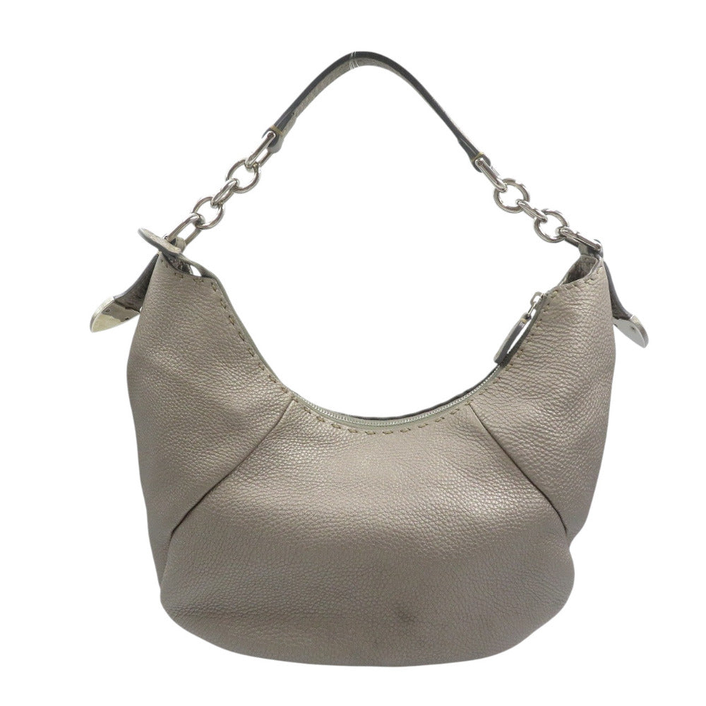 FENDI Shoulder Bag 8BR618 leather Silver Celeria Women