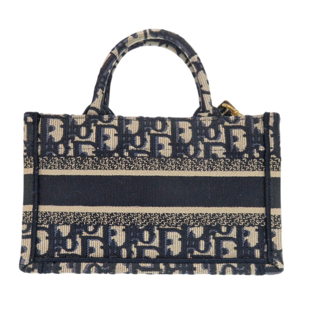 Christian Dior Handbag canvas Navy oblique book tote mini