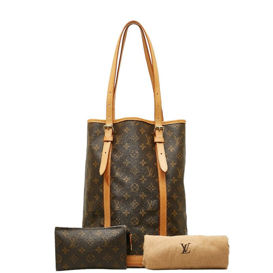 Louis Vuitton Monogram Bucket GM houlder Bag M42236 Brown PVC Leather Lady Louis Vuitton