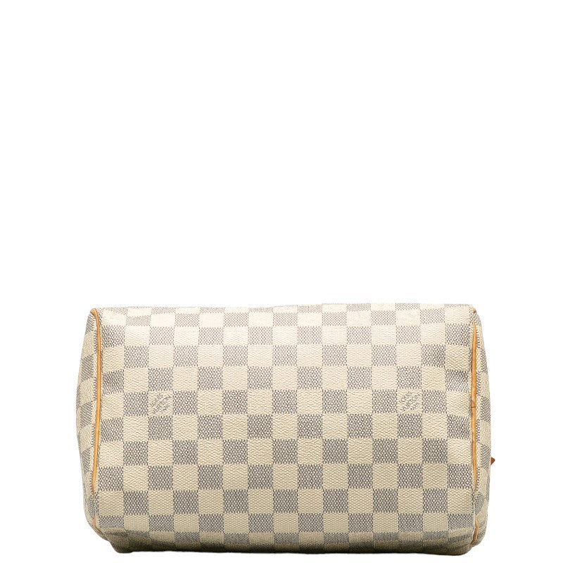 Louis Vuitton Damiere Azur Speed 25 Handbag N41534 White PVC Leather Lady Louis Vuitton