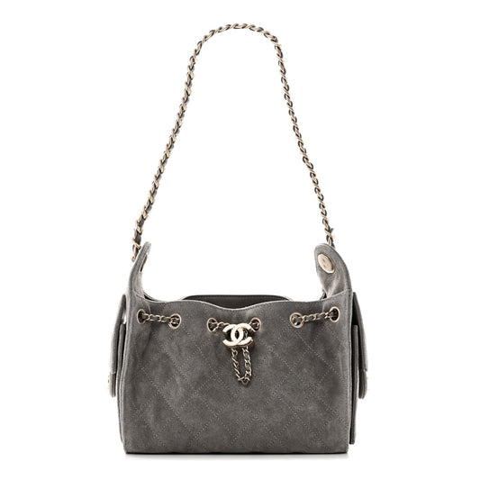 Chanel Suede Quilted Mini Chanel 25 Handbag - Rovelle Bags