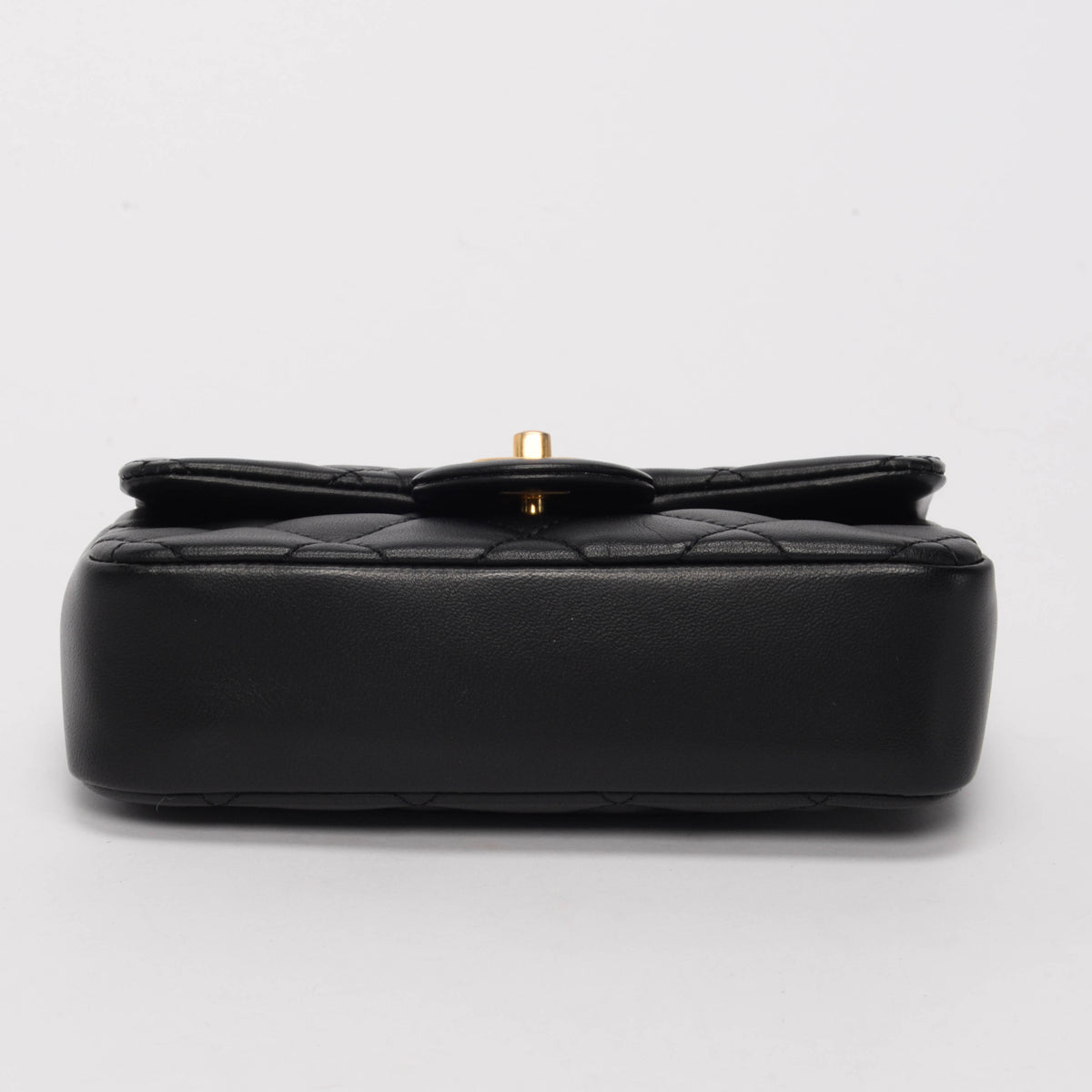 Chanel Black Lambskin Mini Rectangular Heart Flap Bag - Rovelle Bags