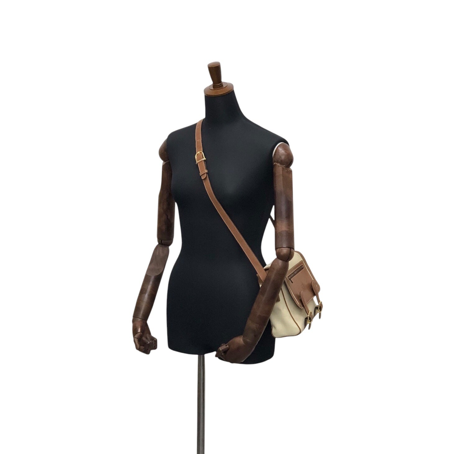 CELINE Shoulder bag White×Brown ue3evj