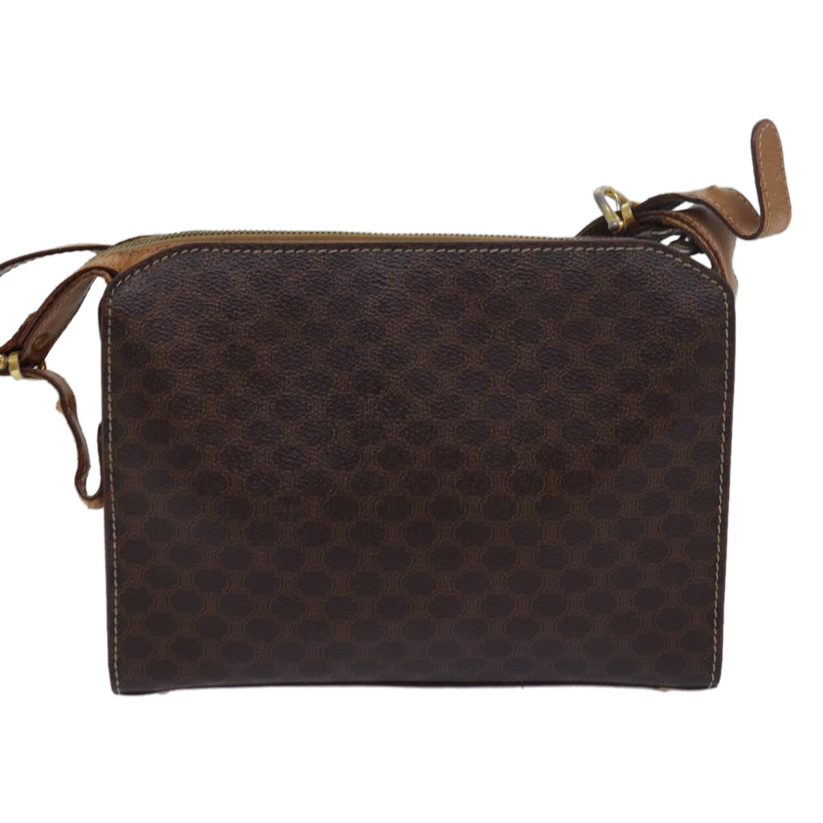 Luxury CELINE Macadam Canvas Shoulder Bag Brown 80063