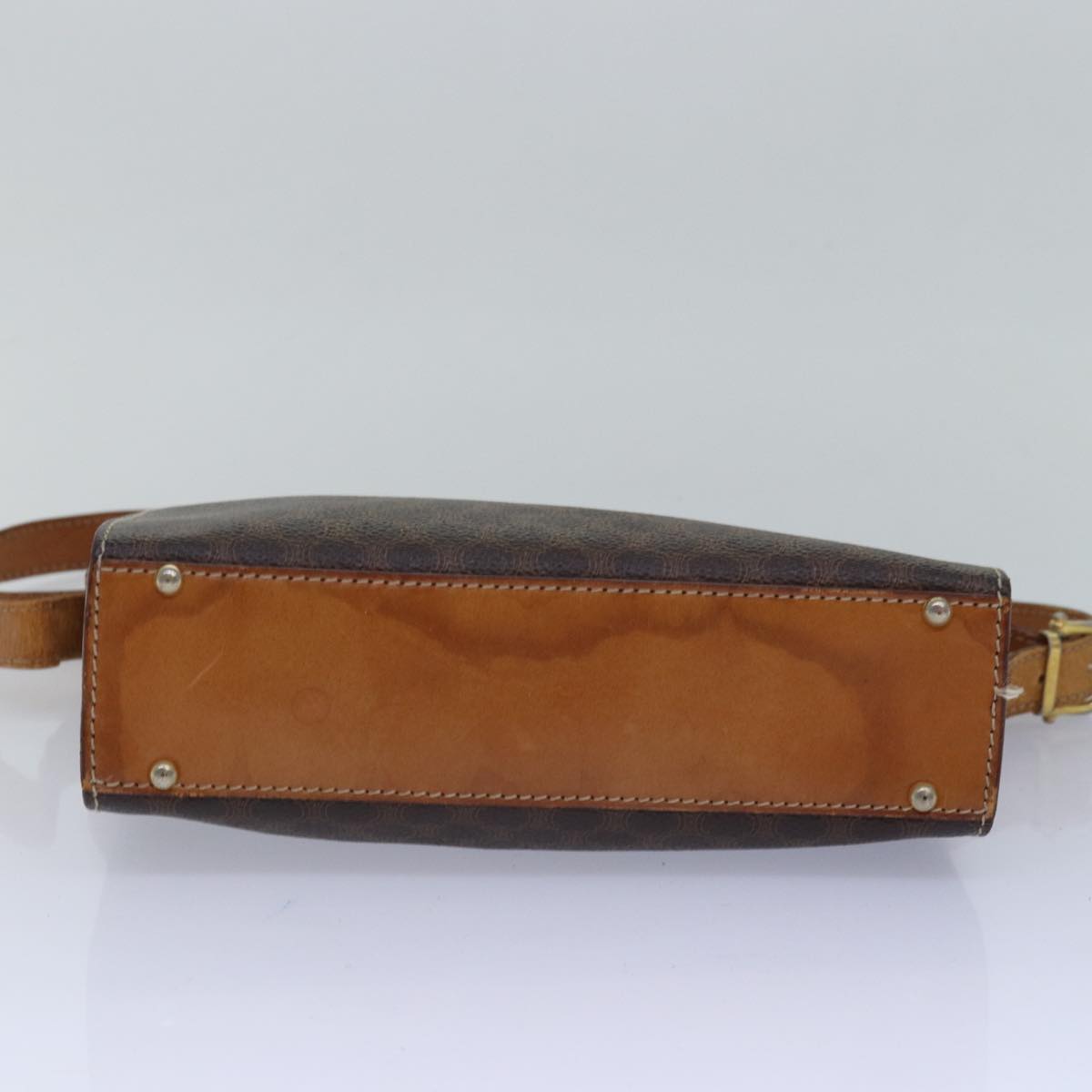 Luxury CELINE Macadam Canvas Shoulder Bag Brown 80063