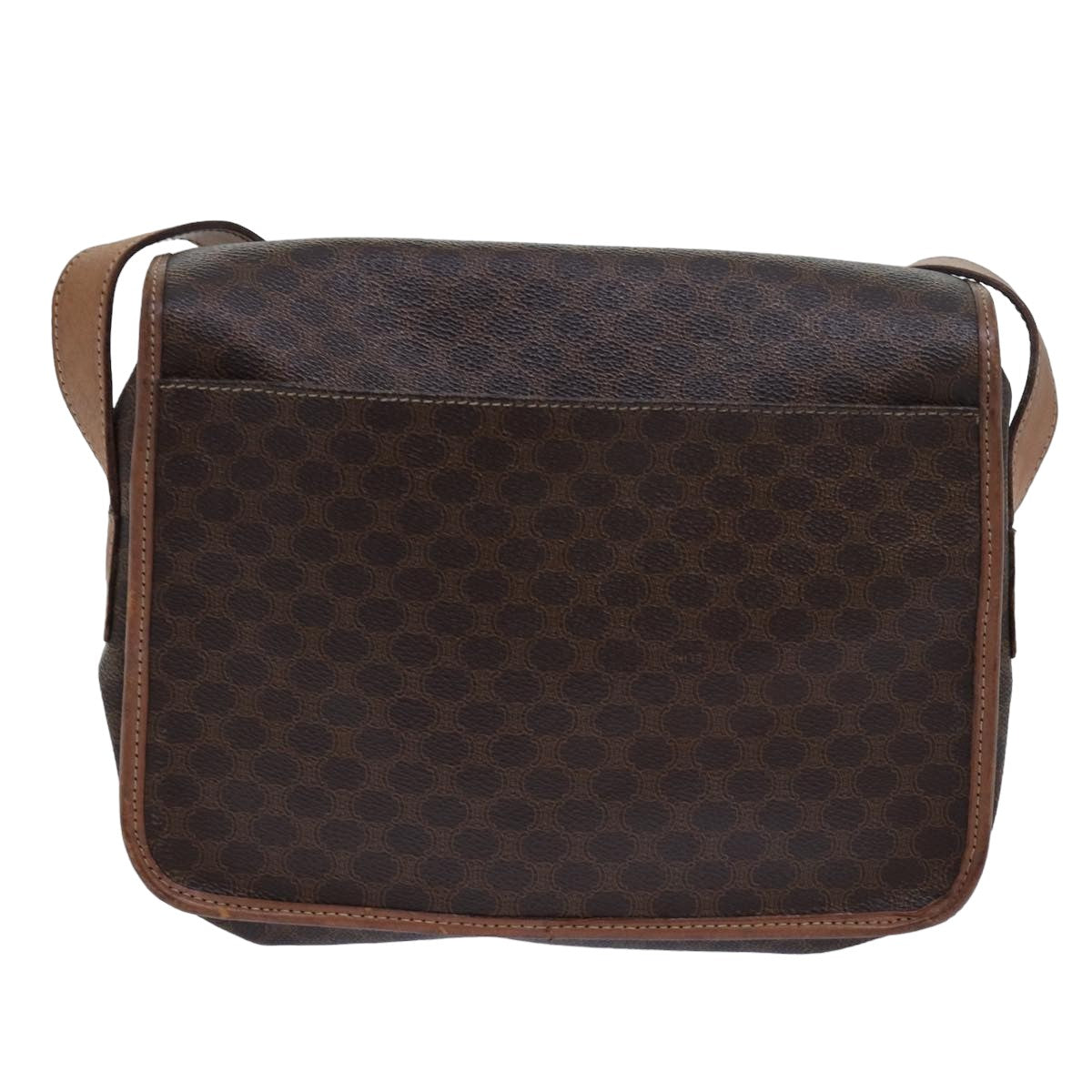 Luxury CELINE Macadam Canvas Shoulder Bag PVC Leather Beige 80231