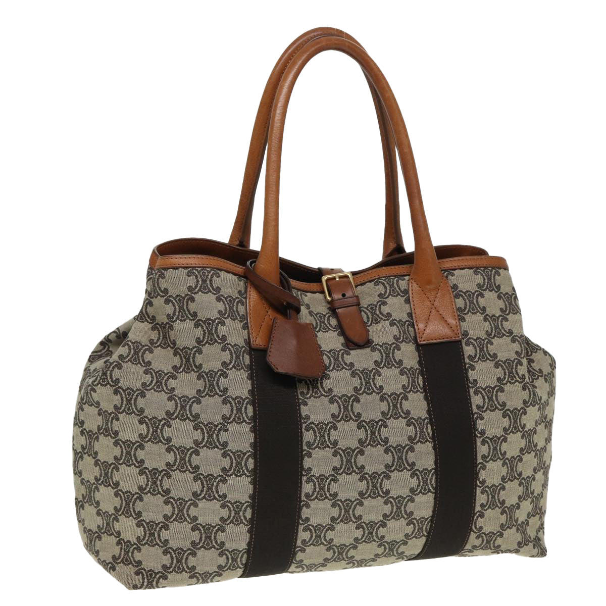 Luxury CELINE Macadam Canvas Tote Bag Beige 80261