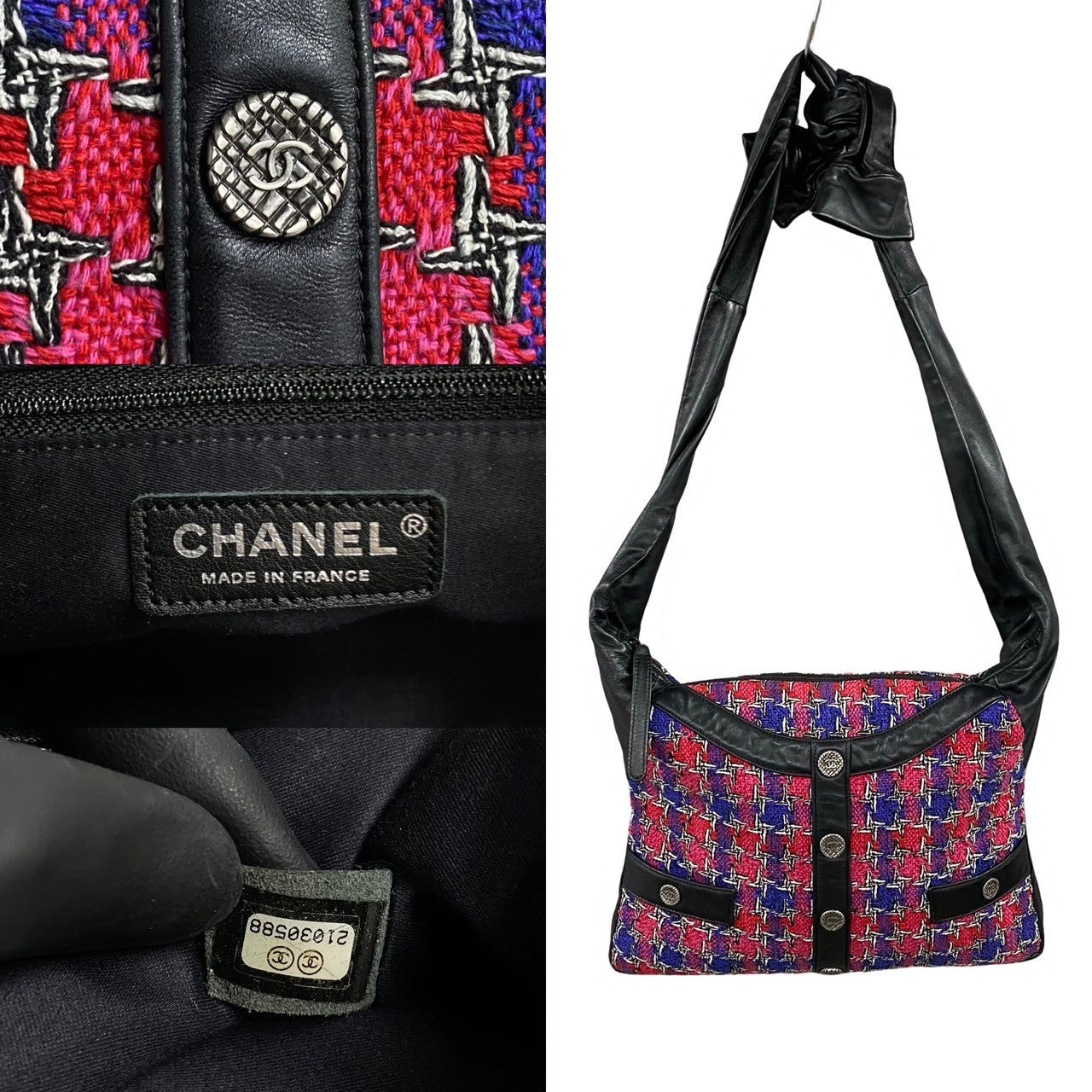 Chanel Girl Tweed Lambskin Shoulder Bag - Rovelle Bags