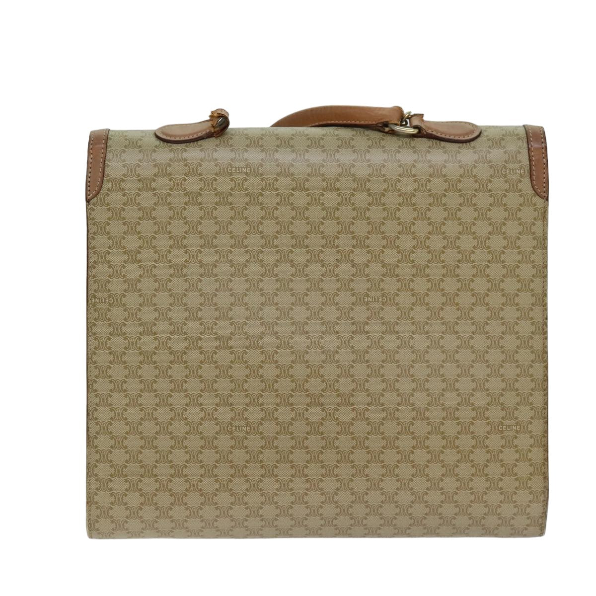 Luxury CELINE Macadam Canvas Hand Bag Beige 80878