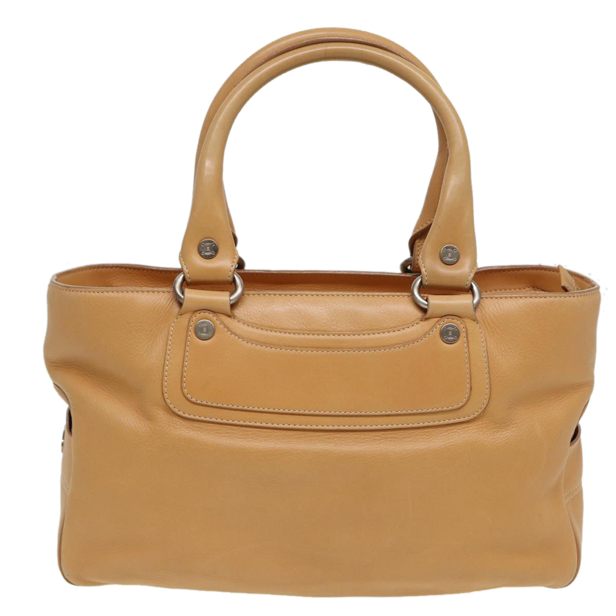 Luxury CELINE Hand Bag Leather Beige 80885