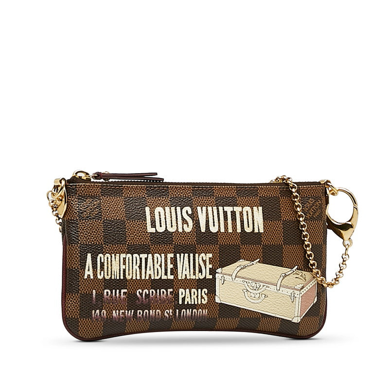 Louis Vuitton Milla MM Chain Accessory N63091 Brown PVC Leather Ladies Louis Vuitton