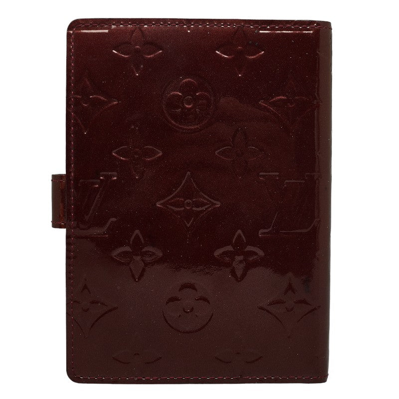 Louis Vuitton Monogram Verney Agenda PM Handbook Cover R21072 Amarant Brown Pearl Patent Leather Louis Vuitton