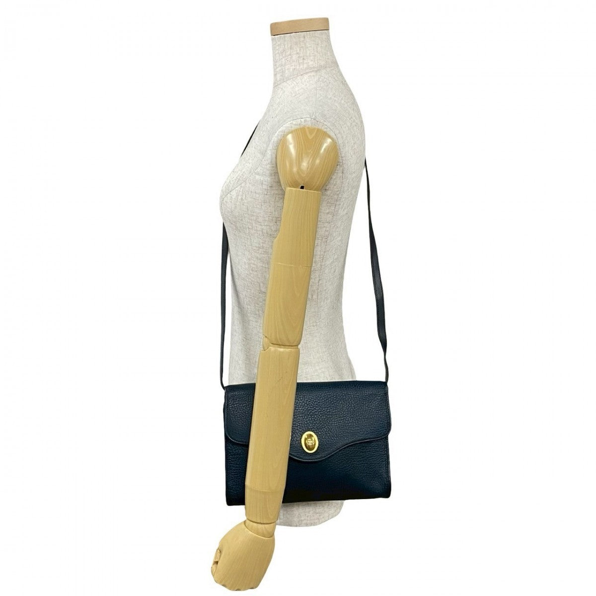 Dior Shoulder Bag leather Navy CD logo Women