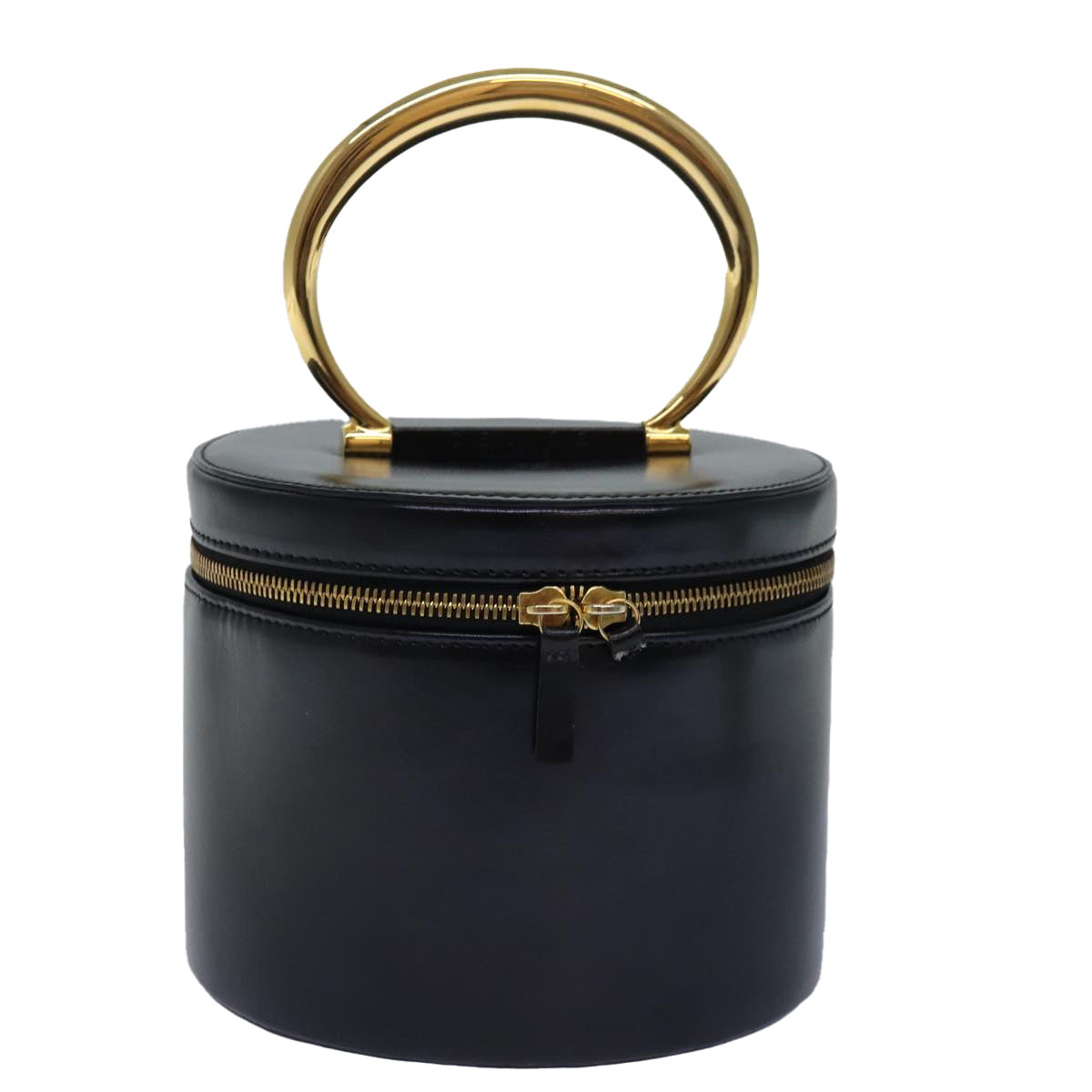 Luxury CELINE Vanity Cosmetic Pouch Leather Black Auth 81452