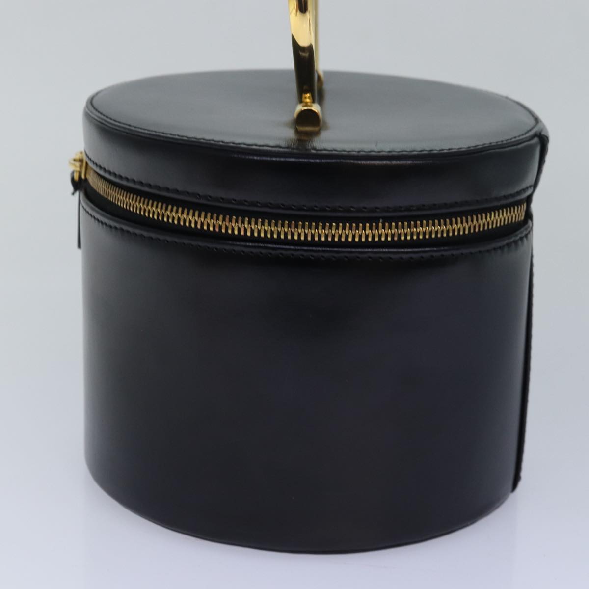 Luxury CELINE Vanity Cosmetic Pouch Leather Black Auth 81452
