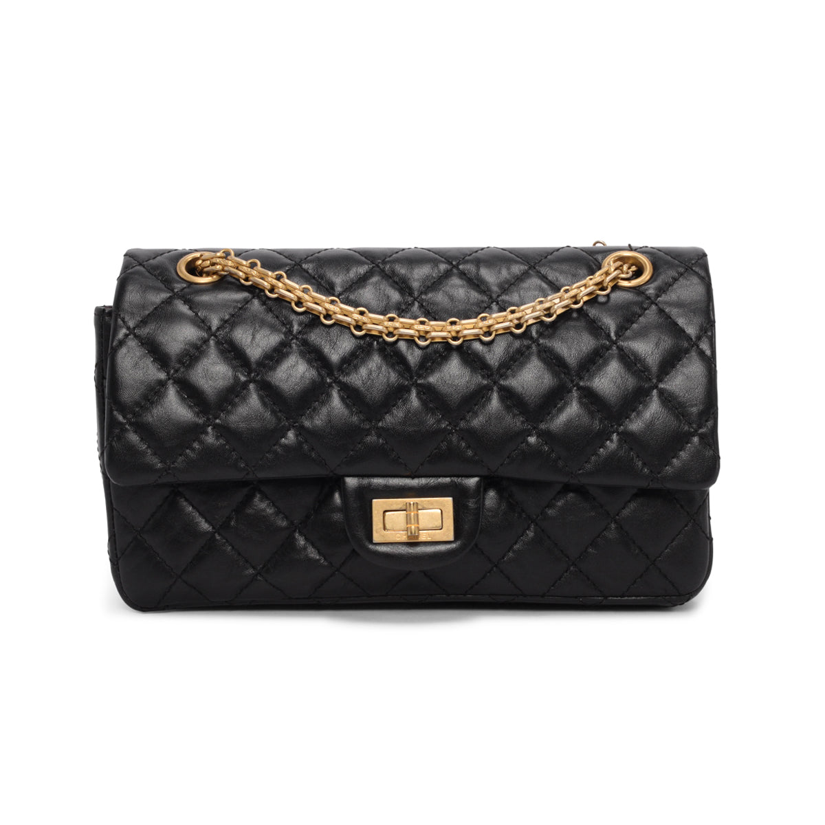 Chanel Black Distressed Calfskin 2.55 Reissue Handbag - Rovelle Bags
