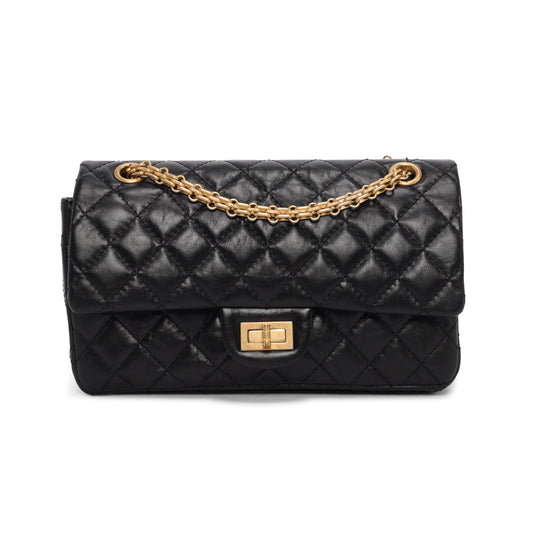Chanel Black Distressed Calfskin 2.55 Reissue Handbag - Rovelle Bags