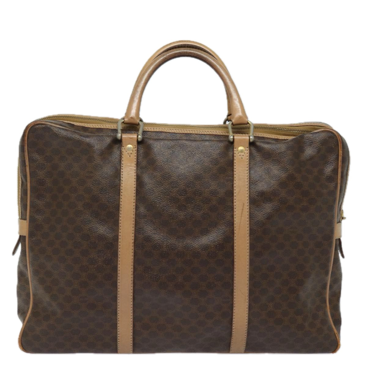 Luxury CELINE Macadam Canvas Business Bag PVC Leather Brown 81964
