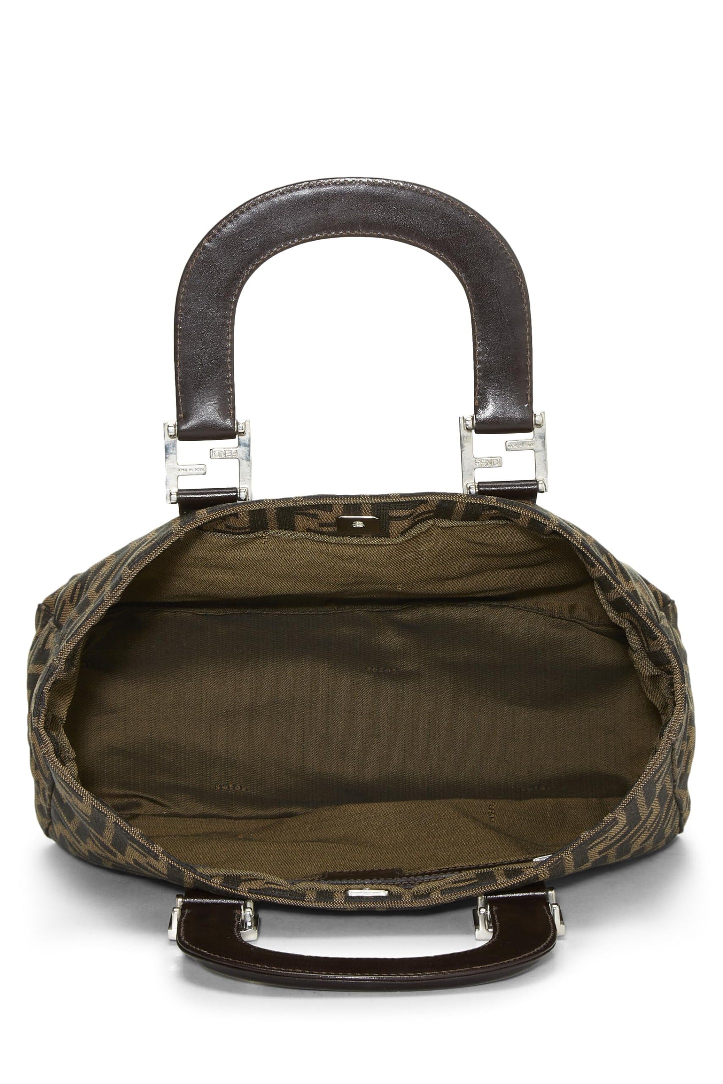 Fendi, Brown Zucca Canvas Handbag Small, Brown
