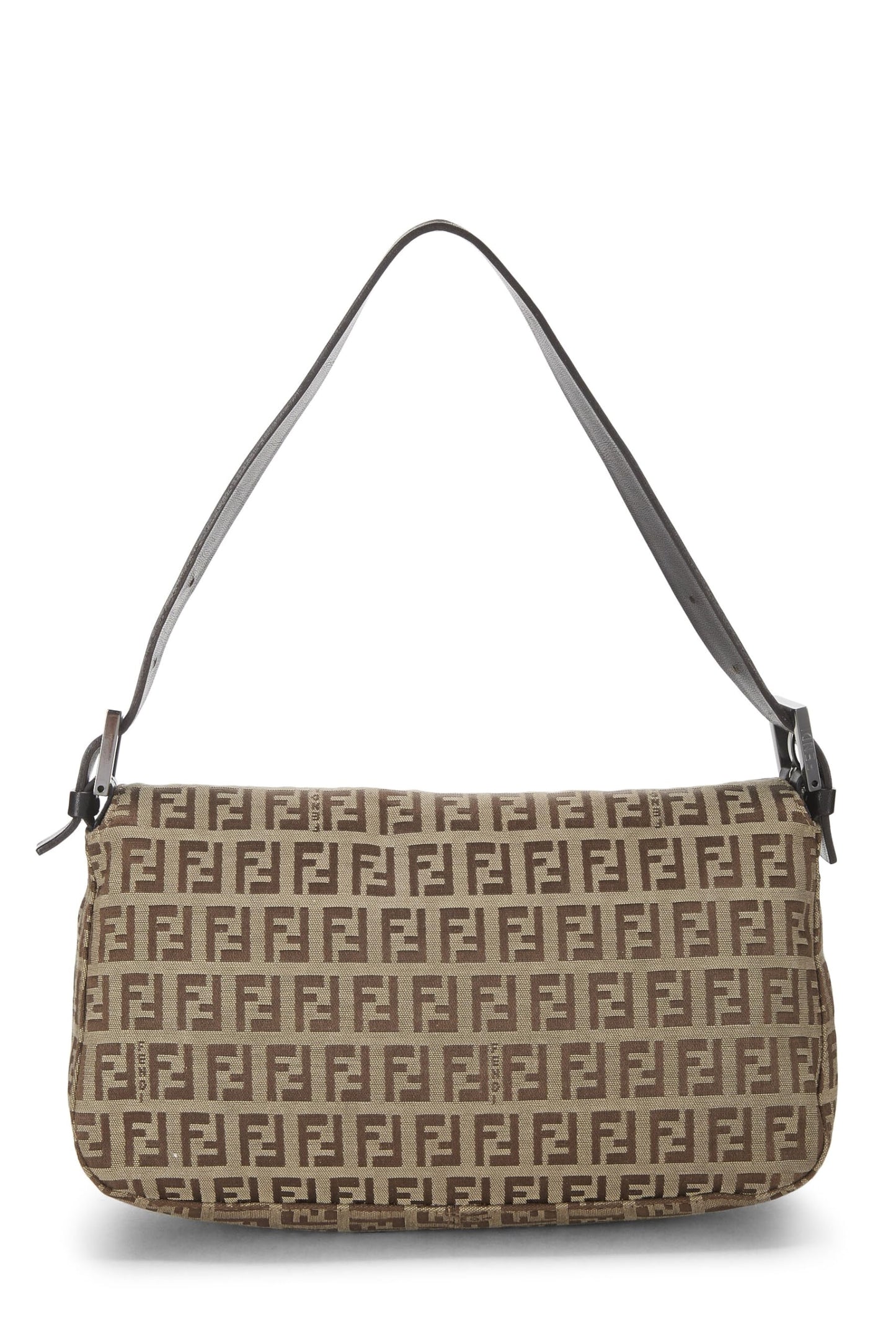Fendi, Brown Zucchino Canvas Shoulder Bag, Brown