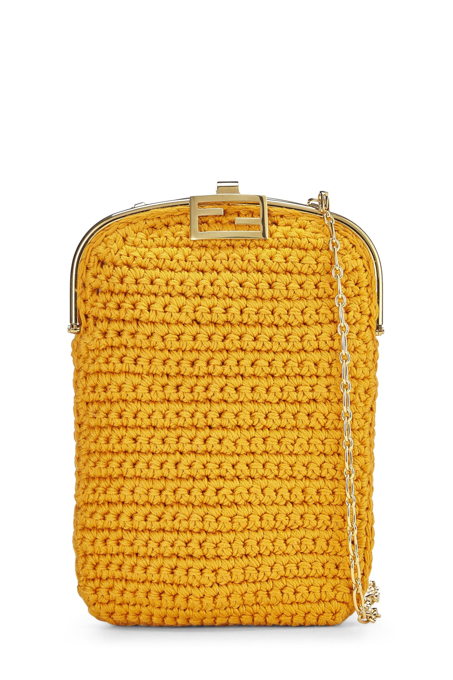 Fendi, Orange Woven Phone Bag, Orange