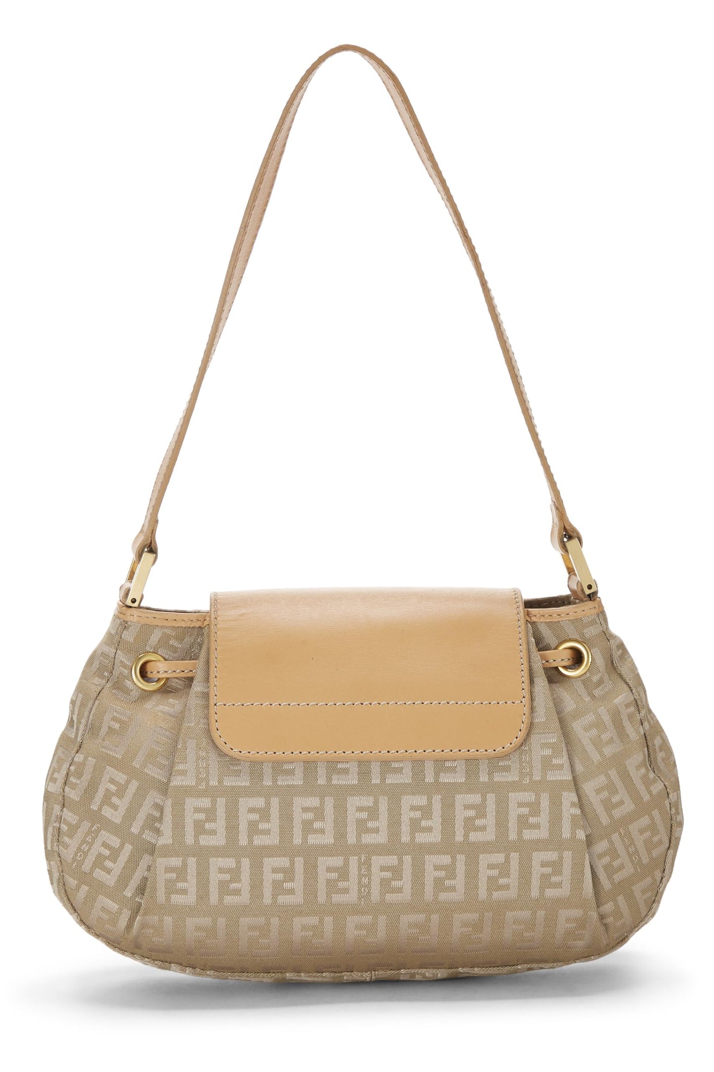 Fendi, Beige Nylon Zucchino Shoulder Bag, Beige