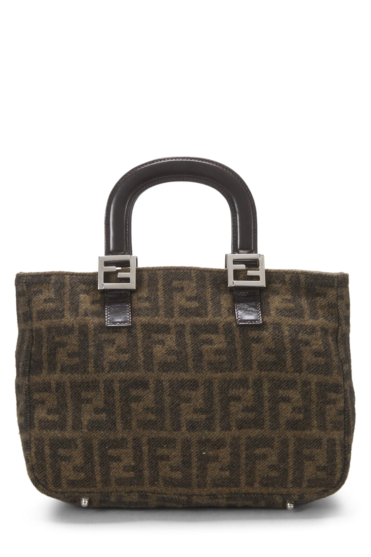 Fendi, Brown Zucca Wool Handbag, Brown
